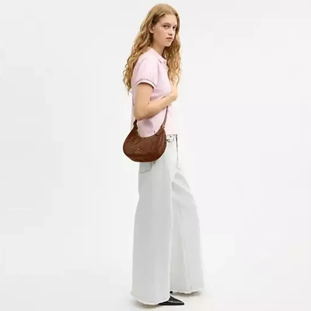 NEW‼️Coach Emily Shoulder Bag With Quilting CFG08 suede/Gold/Warm Brown